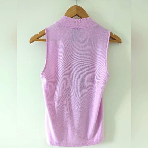 Mock Neck Sleeveless Twist Front Knit Top M - Picture 5 of 5